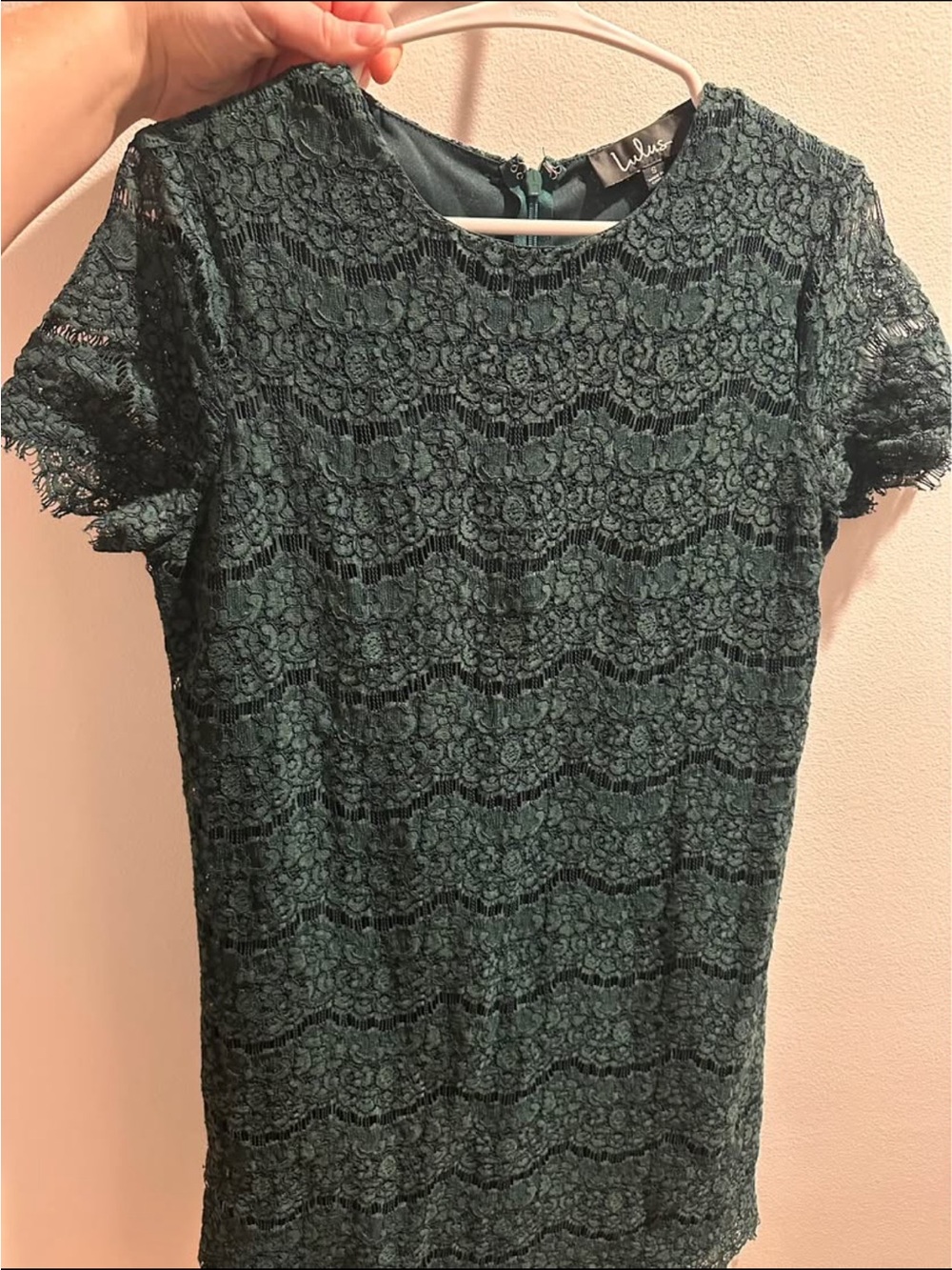 Lulu's Forest Green Lace Dress